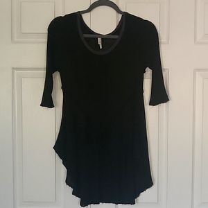 Sheer Black Quarter Sleeve Knit, Size M, Free People
